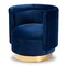 Baxton Studio Saffi Royal Blue Velvet Upholstered Gold Finished Swivel Accent Chair 163-10572 - alternate 1